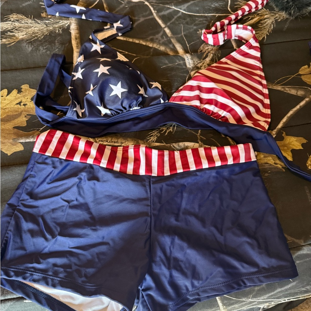 Patriotic Stars and Stripes Bikini Set